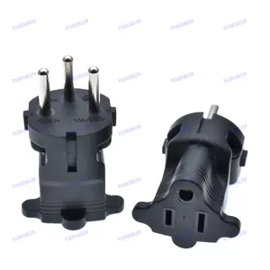 Israel Travel Power Plug Adapter , SI 32 3Pin Male To Nema 5-15R USA 3 Pin Female Connector (Type H)- Safe Grounded Connection