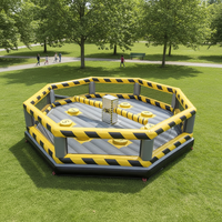 Château gonflable de défi de fusion pour 6 personnes, équipement de jeu sportif d'extérieur gonflable très populaire