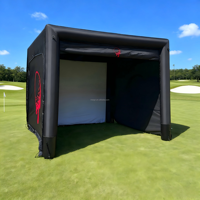 Maison simulateur de golf gonflable personnalisée, terrain d'entraînement de golf, enceinte de simulation de golf 6, tente d'enceinte avec écran d'impact