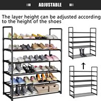 Étagère à chaussures empilable en métal noir robuste, double, 2 à 10 niveaux, gain de place, pour entrée, chambre, placard