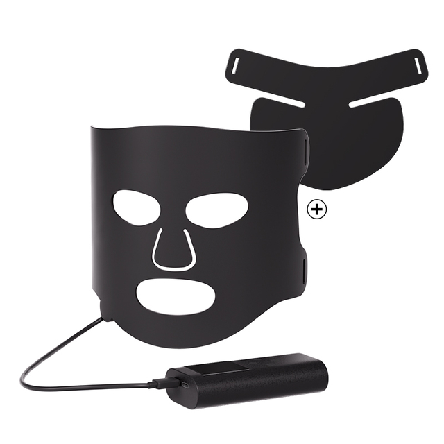 SHOmfrs Red Light Therapy Face LED Mask 7 Colors ABS+LED 650nm 850nm Wavelength Wrinkle Removal Anti-Aging 2in1 Portable USB