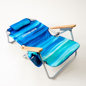 Chaise de plage pliable légère et portable, siège bas en aluminium, avec sangle de transport pour les voyages et les pique-niques - Product Image 2