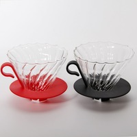 Nouvelle tasse filtre à café en verre résistant à la chaleur, tasse filtre à café en forme de V pour 2 à 4 personnes, vente directe d'usine