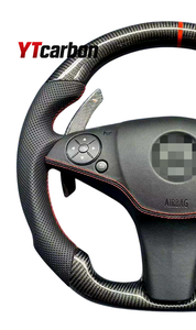 YTcarbon pour SL <span class=keywords><strong>SLK</strong></span> SLR GLK R230 <span class=keywords><strong>R171</strong></span> R199 X204 AMG accessoires intérieurs de voiture Style de course véritable <span class=keywords><strong>volant</strong></span> en Fiber de carbone - Product Image 6