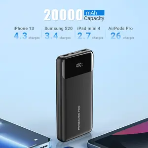 20000mah pd 20w ट्रैवल मल्टीफंक्शन चार्जर पोर्टेबल मोबाइल पावर बैंक 20000 माया