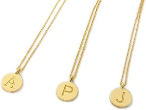 Elegante Joyero para Mujer, Collar con Iniciales Personalizadas <span class=keywords><strong>en</strong></span> Oro Chapado de 9k, 14k y 18k, Colgante con Disco de Letra, Monograma Personalizado - Product Image 6