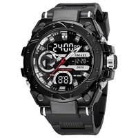 Montre chronographe sport pour homme SMAEL 8029 avec alarme, résistante à l'eau 5 BAR, affichage analogique-numérique, chronomètre