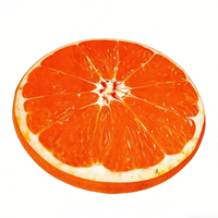 Coussin de siège et de canapé rond personnalisable en mousse à mémoire de forme, imprimé de fruits de dessin animé créatifs, avec support lombaire