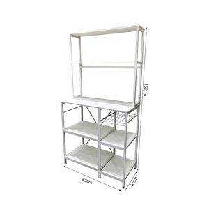 Étagère de cuisine blanche moderne, robuste, en métal, <span class=keywords><strong>à</strong></span> plusieurs niveaux, pour micro-ondes, <span class=keywords><strong>machine</strong></span> <span class=keywords><strong>à</strong></span> <span class=keywords><strong>café</strong></span> et ustensiles de cuisine - Product Image 5