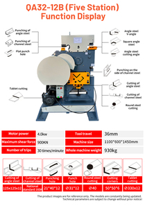 Machine de découpe et de poinçonnage à cinq postes 900KN pour profilés en acier 125x125x12 et canaux 160 - Product Image 3