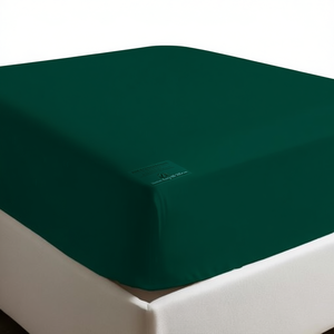 Sábana Ajustable 100% Algodón Verde Oscuro Italiana King 180x200cm - Product Image 3