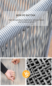 ZUOAN-Silla de ratán para jardín, mesa de centro para restaurante al aire libre, conjunto de <span class=keywords><strong>comedor</strong></span>, muebles de patio - Product Image 3