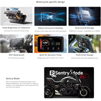 CHIGEE AIO-5 lite GPS 1080p double caméras Bsd Carplay moto affichage numérique tableau de bord universel pour une moto