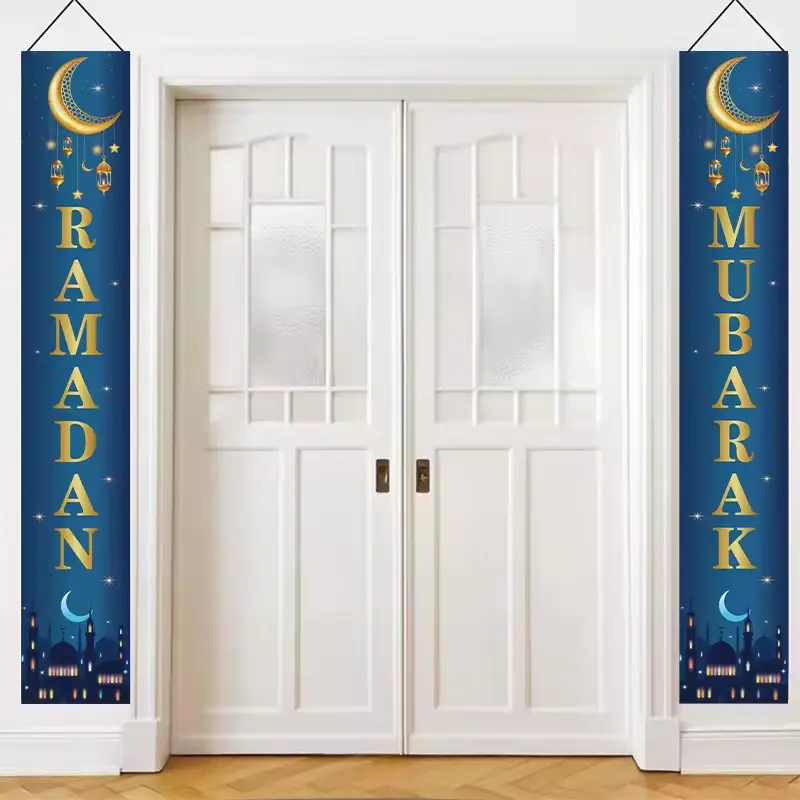 30x180cm Eid Mubarak Tür Banner Ramadan Dekoration für Zuhause Islamische muslimische Partei Dekor Ramadan Kareem Eid Al Adha Geschenke