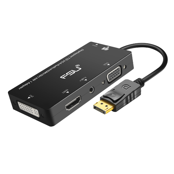 Top Deals Displayport DP Male To DVI HDMI VGA Audio Female Adapter Display Port Cable Converter For computer