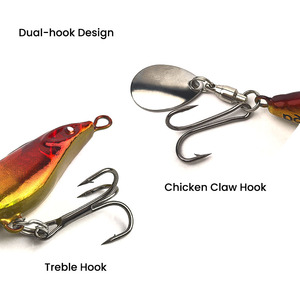 Leurre de pêche métallique crevette pour lancer longue distance 7g 13g 19g 26g, spinnerbait rotatif, leurre dur imitation crevette - Product Image 3