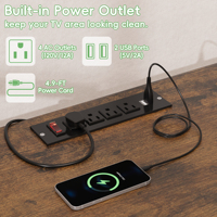 Meuble TV d'angle avec LED RGB, alimentation et USB, pivotant et réglable en hauteur Support pour téléviseurs de 32 à 65 pouces, console de rangement robuste, style rustique marron pour la maison