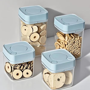 Vacare-Ensemble de boîtes de conservation alimentaires carrées sous vide, avec logo personnalisé bleu, écologique, capacité de 1 à 3L, pour garder la fraîcheur - Product Image 1