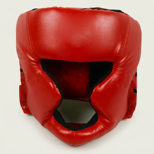 Protector de Cabeza de Boxeo de Cuero PU con Ventilación de Malla Negra para Protección de Cabeza Unisex para Adultos en Entrenamiento de Kickboxing y MMA - Product Image 1