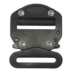 China Factory Customized Logo 45mm Black Steel Metal Quick Release Tactical Buckle For Webbing