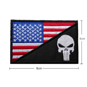 Toppa Ricamata Completa Bandiera USA con Teschio Punisher, Creativa Toppa Bandiera Nazionale Americana per Borse Moda, Giacche, Cappotti, da Cucire - Product Image 3