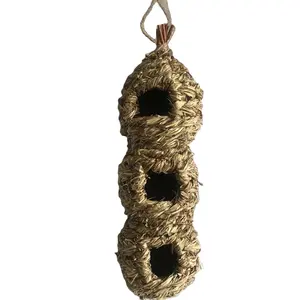 Handmade Bird House - Cozy Grass Nest Pouch para Abrigo e Descanso em Tempo Frio Charme Rústico em Bird Nest Design