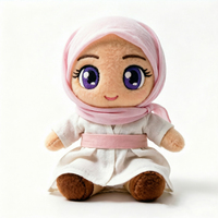 Poupée en peluche pour fille musulmane en coton doux OEM avec hijab amovible, jouet éducatif islamique, peluches personnalisées avec logo