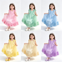 Robe d'été pour filles, robe élégante en maille à fleurs 3D, robe de mariée, costume de scène, robe de danse, vêtements pour filles