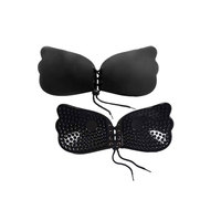 Soutien-gorge adhésif invisible push-up sans bretelles en forme d'aile avec cordon de serrage, vente en gros, emballage personnalisé