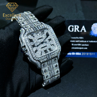 Montre mécanique automatique en moissanite OEM ODM à succès, pour homme, chiffres romains, luxe, quotidienne, bureau, trajets domicile-travail