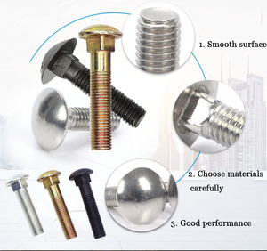 Cường Độ Cao M4 M12 Lớp 5 8 Đầy Đủ Chủ Đề Mạ Kẽm Màu Đen Thép Không Gỉ Giàn Vòng Đầu Vuông Cổ Huấn Luyện Viên Vận Chuyển Bu Lông - Product Image 2