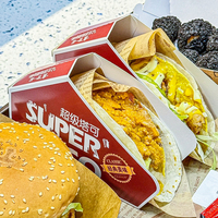 Boîte à tacos mexicaine rigide en carton blanc, écologique, jetable, recyclable et biodégradable, pour l'emballage alimentaire