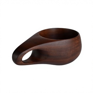 Rustic Wooden <b>Cup</b> for Hot and <b>Cold</b> Drinks Solid Wood Drinking <b>Cup</b> Handmade Kitchen Tableware - Product Image 4