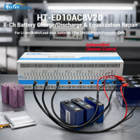 Probador de Baterías Heltec Energy de 8 Canales, 1-20V 10A, Carga y Descarga para Baterías 18650 Li-ion NiMH