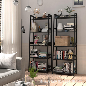 Modern 5 Tier <b>Shelving</b> Unit Carbon Steel Rectangle Standing Type For Office Living Room Bathroom Children's Room Storage - Product Image 2