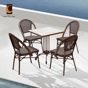 Mercado de venta caliente de alta final Ou-lado jardín al aire libre de aluminio mesa y sillas <span class=keywords><strong>muebles</strong></span> - Product Image 1
