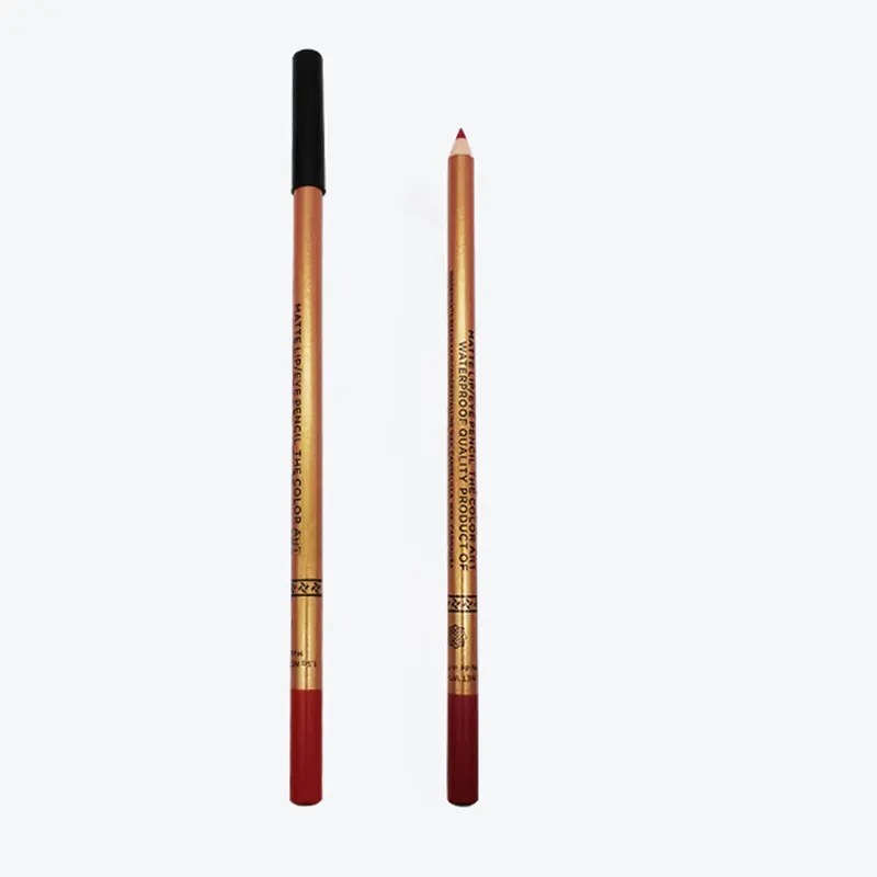 Pensil Mata & Bibir multifungsi kayu Matte halus alami tahan lama
