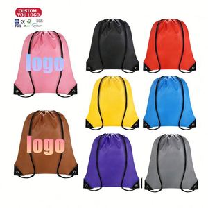 Custom Print Unisex Recyclable Waterproof Foldable Eco-Friendly <b>Drawstring</b> Polyester Outdoor Gym Sport Swimming <b>Backpack</b> - Product Image 1