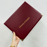 Cadre de diplôme universitaire personnalisé en or, couverture en velours, porte-certificat A5 A4 pour les remerciements et les récompenses
