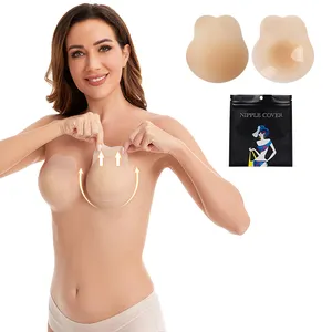 Cute Design Matte Silicone Push Up Seamless Lifting Nipple Cover Rabbit Adhesive Support