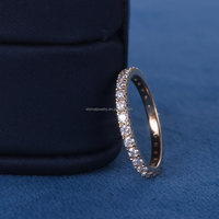 S925 argent 10K 14K 18K or massif bague d'éternité 2mm D VVS coupe ronde Moissanite laboratoire cultivé diamant bague de mariage pour les femmes