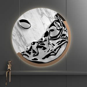 Losa de mármol blanco Calacatta de lujo brillante, Impresión de <span class=keywords><strong>Roma</strong></span>, patrón de red de oro marrón, losa de mármol para suelo de pared - Product Image 3