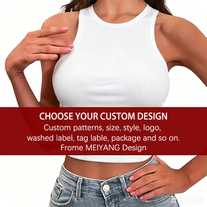 <span class=keywords><strong>Top</strong></span> Corto sin Mangas para Mujer, Estilo Básico, Personalizable, sin Costuras, para Verano, Sexy, <span class=keywords><strong>Deportivo</strong></span>, Informal - Product Image 4