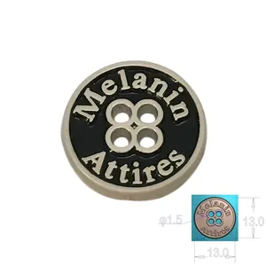 Logo in rilievo di alta qualità bottone cucito a due fori bottone in metallo personalizzato con logo per abiti camicie