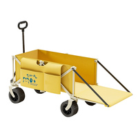 Chariot utilitaire robuste pliable pour jardin, chariot à roulettes pour ferme, ranch, cour et travaux extérieurs