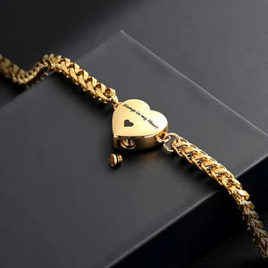 Bracciale cuore urna per le ceneri per le donne degli uomini in acciaio inox cremazione ricordo braccialetto commemorativo per le ceneri umane titolare - Product Image 3