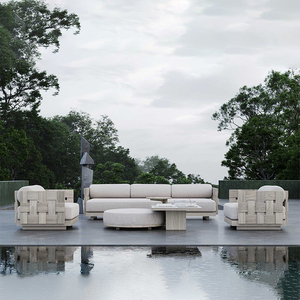 Ensemble de canapés de luxe en teck pour l'extérieur, résistant aux intempéries, pour jardin, patio, hôtel et cour - Product Image 5
