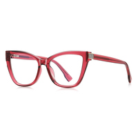 Montura de gafas redondas de gato grande a la moda para mujer, gafas antiluz azul, gafas de diseño de marca, gafas de lectura óptica TR90