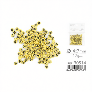 ILAN Perline Emoticon Gialle 4x7mm per Creazione di Gioielli - Product Image 2