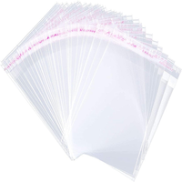 Sacs en plastique transparents autocollants, recyclables, imprimés en héliogravure, personnalisés en gros, pour l'emballage de collations, de cadeaux et de produits quotidiens
